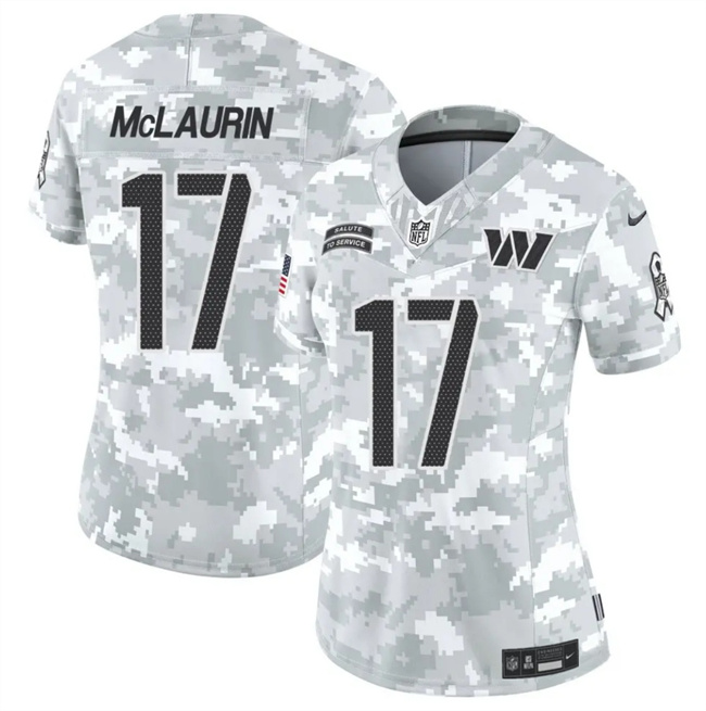 Women's Arctic Camo Washington Commanders #17 Terry McLaurin 2024 F.U.S.E Salute to Service(Run Small)